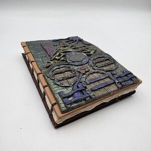 Leather Bound Handcrafted 3D Mystical Garden House Whimsicle Blank Diary